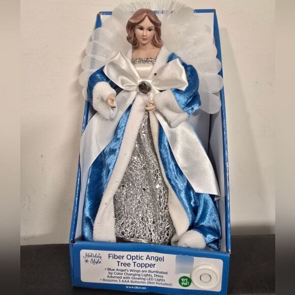 Holiday Style - 12" - LED Fiber Optic Angel Christmas Tree Topper -  New - Picture 1 of 8